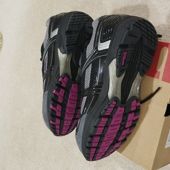New Wilson black/Charcoal/Purple safety certified shoes size 8 CSA Standards - Picture 5 of 6
